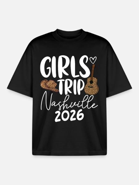 Girls Trip Nashville 2026 - Boxy Heavyweight Unisex Organic T-Shirt by Stanley/Stella - black