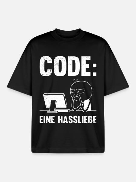 Coder CODE EINE HASSLIEBE LUSTIG - Boxy Heavyweight Unisex Organic T-Shirt von Stanley/Stella - Schwarz