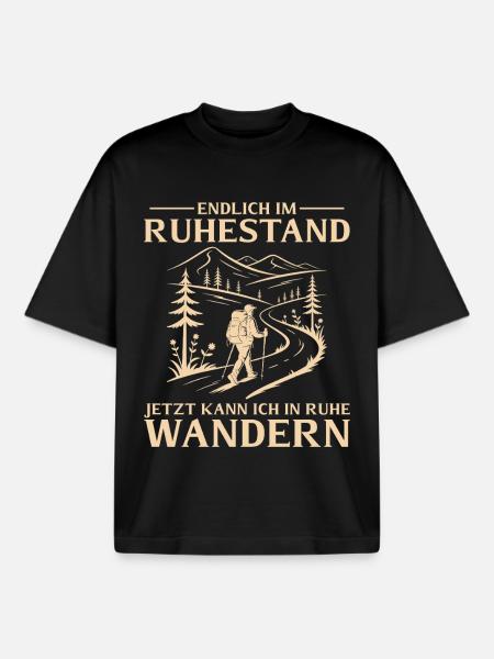 Rentner in Ruhe Wandern - Ruhestand - Boxy Heavyweight Unisex Organic T-Shirt von Stanley/Stella - Schwarz