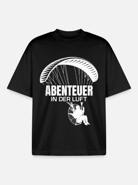 Paramoteur AVENTURE DANS L’AIR Plaisir - T-shirt unisexe boxy épais biologique Stanley/Stella - noir
