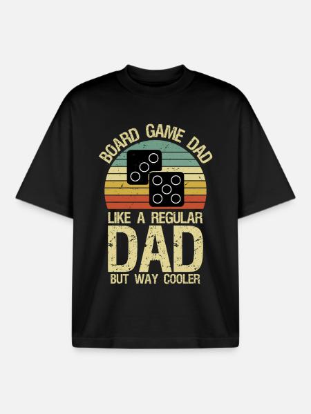 board game dad Board gamer father Board games - Boxy Heavyweight Unisex Organic T-Shirt by Stanley/Stella - black