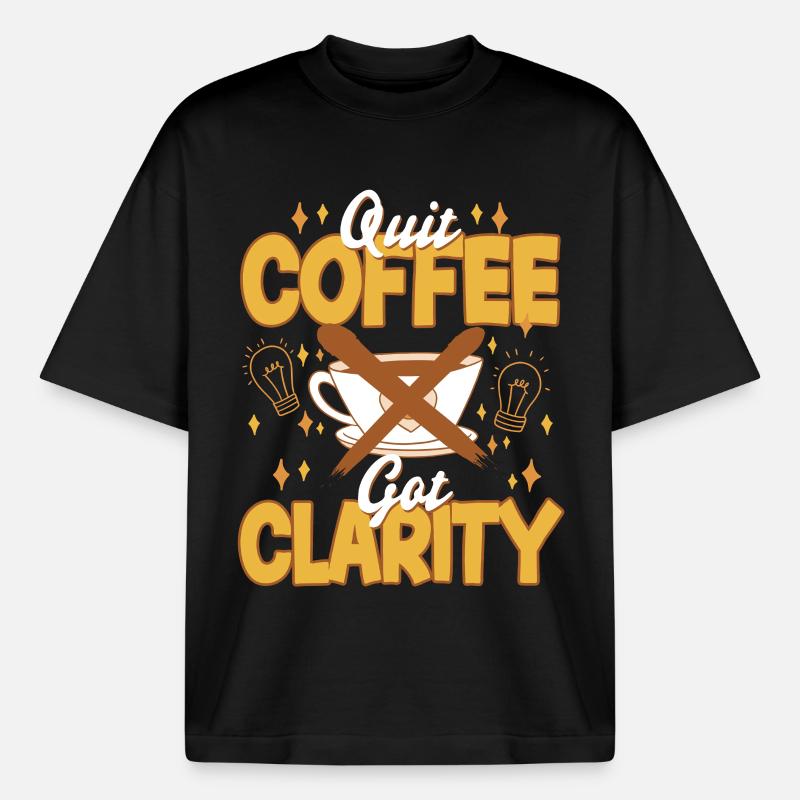 Coffee withdrawal decaffeinated ex-coffee drinker - Heavyweight Boxy Unisex T-Shirt by Stanley/Stella - black