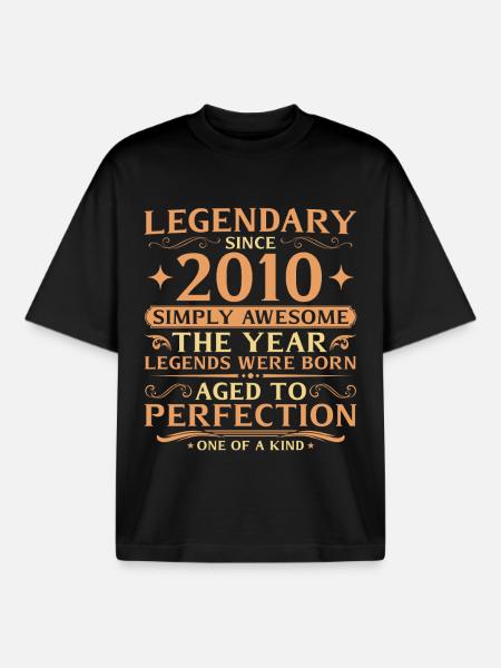 16e anniversaire de Legends 2010 - T-shirt unisexe boxy épais biologique Stanley/Stella - noir