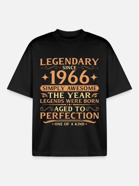 60e anniversaire de Legends 1966 - T-shirt unisexe boxy épais biologique Stanley/Stella - noir