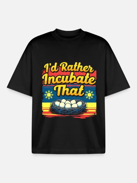 Balut Philippines I'd Rather Incubate That - Boxy Heavyweight Unisex Organic T-Shirt by Stanley/Stella - black