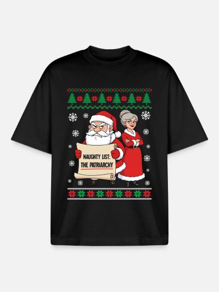 Naughty List The Patriarchy - Boxy Heavyweight Unisex Organic T-Shirt by Stanley/Stella - black
