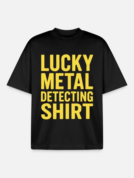 Lucky Metal Detecting Shirt Abenteuer - Boxy Heavyweight Unisex Organic T-Shirt von Stanley/Stella - Schwarz