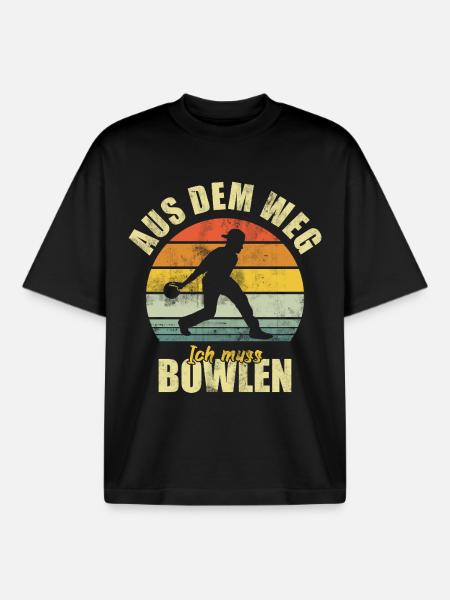 Bowling Bowling Funny Saying - Boxy Heavyweight Unisex Organic T-Shirt by Stanley/Stella - black