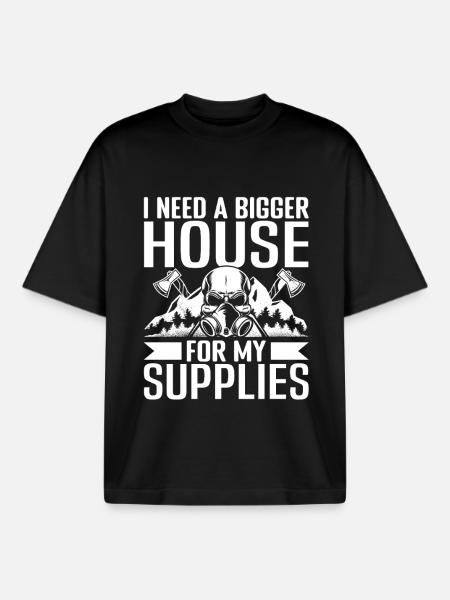  Prepper Must Haves Survivalism Lover Prepping - Boxy Heavyweight Unisex Organic T-Shirt by Stanley/Stella - black