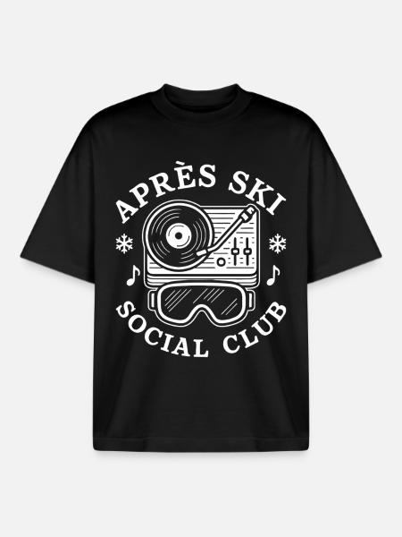 Après Ski Social Club - Boxy Heavyweight Unisex Organic T-Shirt by Stanley/Stella - black