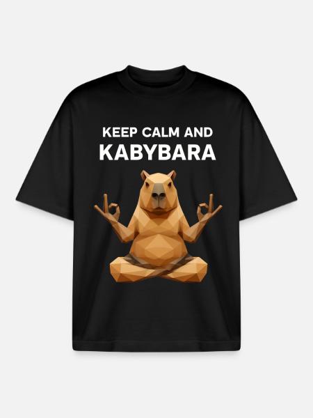 Keep Calm Kabybara - Boxy Heavyweight Unisex Organic T-Shirt von Stanley/Stella - Schwarz