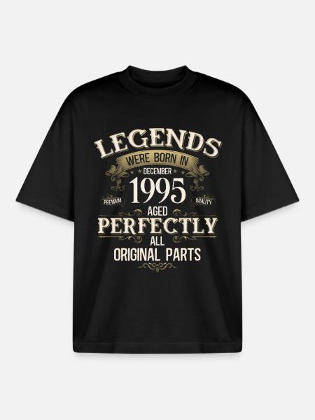 30th Birthday Legend December 1995 - Boxy Heavyweight Unisex Organic T-Shirt by Stanley/Stella - black