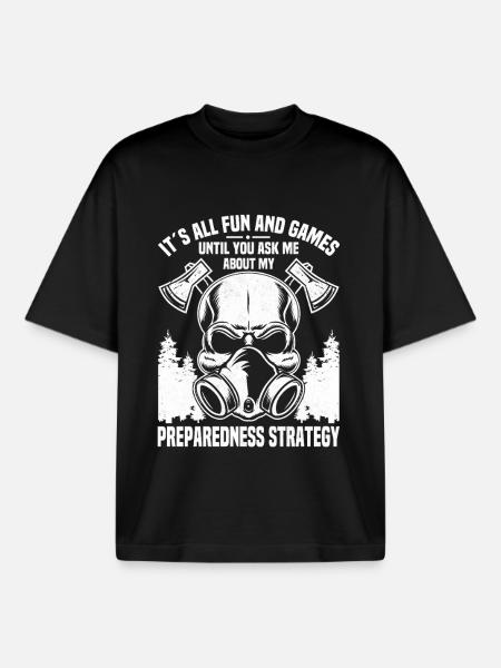 Survivalisme incontournable du Prepper - T-shirt unisexe boxy épais biologique Stanley/Stella - noir