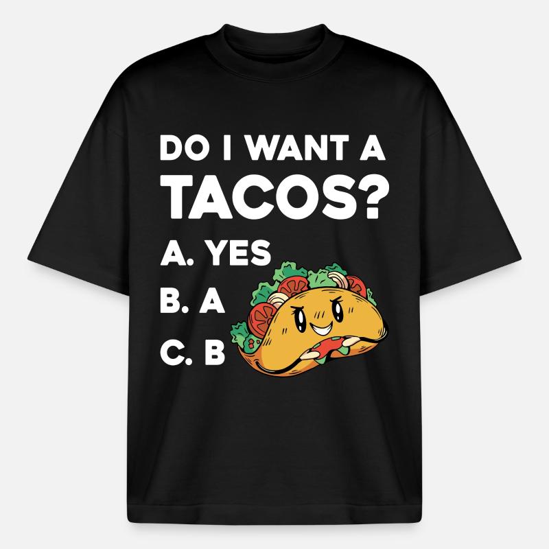 Taco Frage: Ja Oder Nein - T-shirt unisexe boxy épais biologique Stanley/Stella - noir