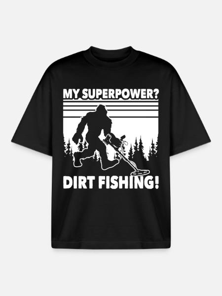 Dirt Fishing Big Foot - Boxy Heavyweight Unisex Organic T-Shirt by Stanley/Stella - black