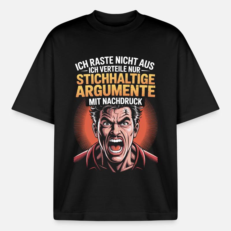 Stichhaltige Argumente Comic Mann - Boxy Heavyweight Unisex Organic T-Shirt von Stanley/Stella - Schwarz