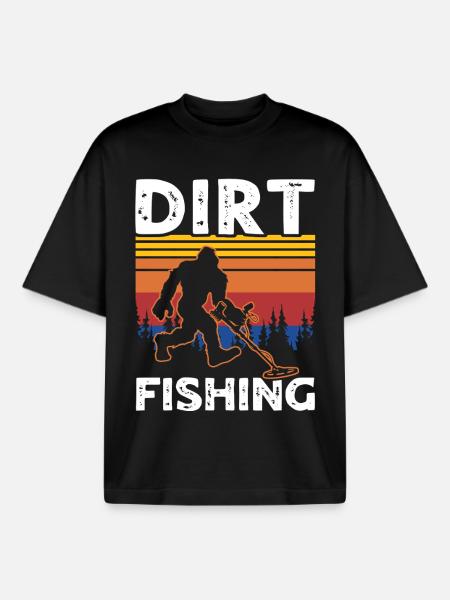 dirt fishing sasquatches - Boxy Heavyweight Unisex Organic T-Shirt by Stanley/Stella - black