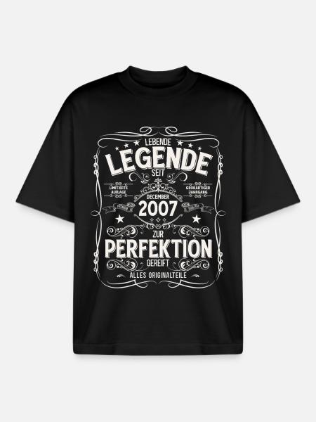 18e anniversaire Millésime de décembre 2007 - T-shirt unisexe boxy épais biologique Stanley/Stella - noir