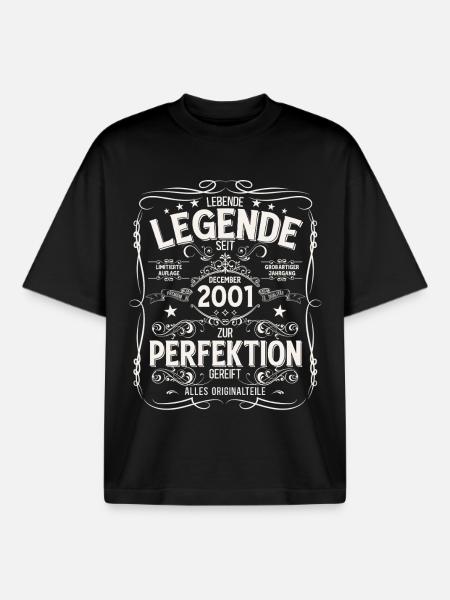 24e anniversaire Millésime Décembre 2001 - T-shirt unisexe boxy épais biologique Stanley/Stella - noir