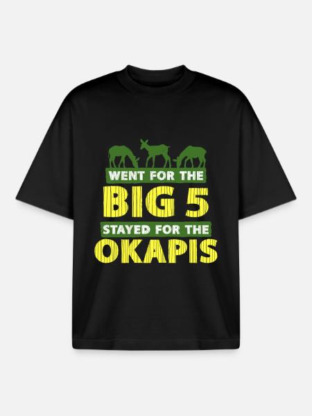 Okapi Animal - Boxy Heavyweight Unisex Organic T-Shirt by Stanley/Stella - black