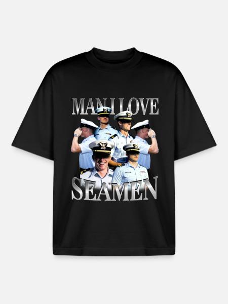Man I Love Seamen Unwearable Bootleg - Boxy Heavyweight Unisex Organic T-Shirt by Stanley/Stella - black