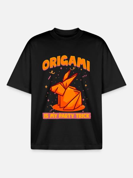 Origami Is My Party Trick - Boxy Heavyweight Unisex Organic T-Shirt by Stanley/Stella - black