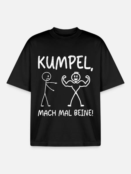 Fitness BUDDY MAKE LEGS FUNNY - Boxy Heavyweight Unisex Organic T-Shirt by Stanley/Stella - black