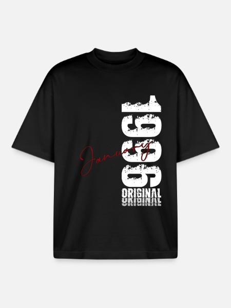 30e anniversaire Original janvier 1996 - T-shirt unisexe boxy épais biologique Stanley/Stella - noir