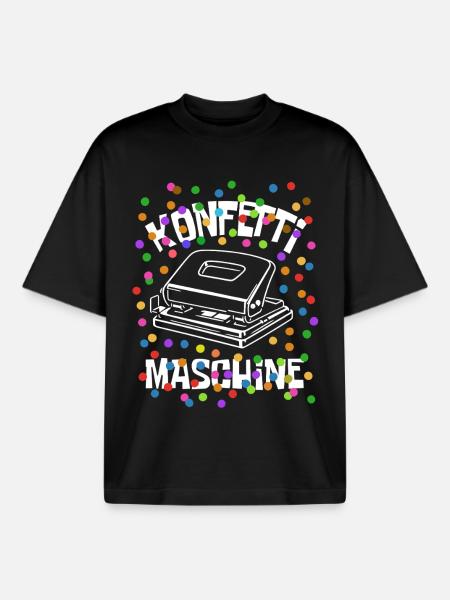 Confetti Machine - Carnival - Disguise - Boxy Heavyweight Unisex Organic T-Shirt by Stanley/Stella - black