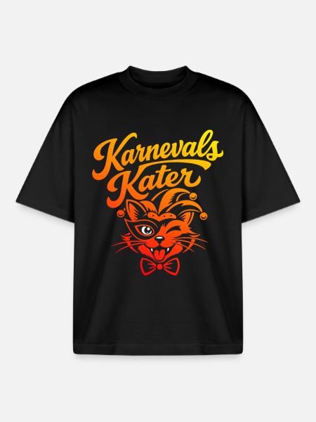 Karnevals Kater Fasching Kostüm - Boxy Heavyweight Unisex Organic T-Shirt von Stanley/Stella - Schwarz