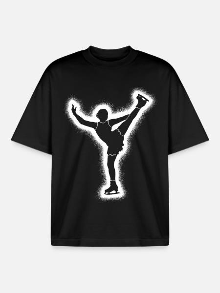 Eiskunstläuferin Eislaufen Damen Eiskunstlauf - Boxy Heavyweight Unisex Organic T-Shirt by Stanley/Stella - black