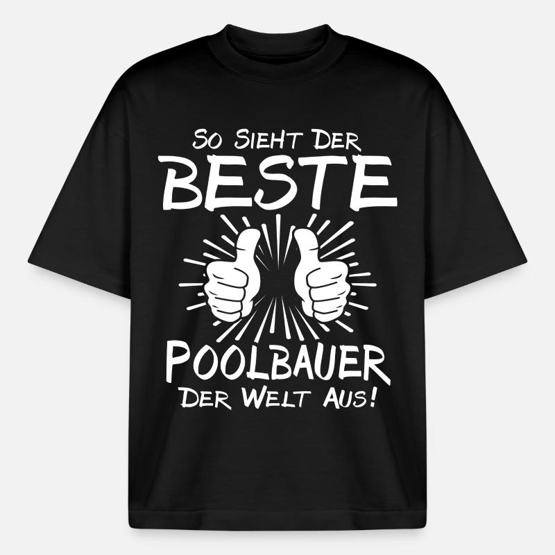 Bester Poolbauer - Boxy Heavyweight Unisex Organic T-Shirt von Stanley/Stella - Schwarz