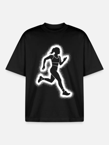 Course à pied, jogging, filles Coureuses - T-shirt unisexe boxy épais biologique Stanley/Stella - noir