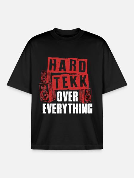 Hardtekk Over Everything Tekke East Germany - Boxy Heavyweight Unisex Organic T-Shirt by Stanley/Stella - black