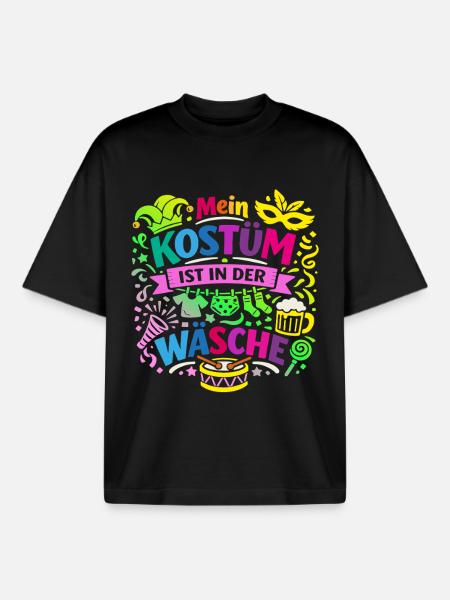 Shrovetide - Carnival - Costume Replacement - Saying - Boxy Heavyweight Unisex Organic T-Shirt by Stanley/Stella - black