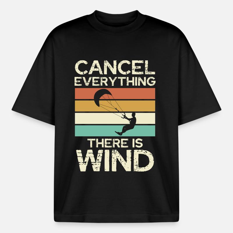 Cancel Everything There Is Wind - Boxy Heavyweight Unisex Organic T-Shirt by Stanley/Stella - black