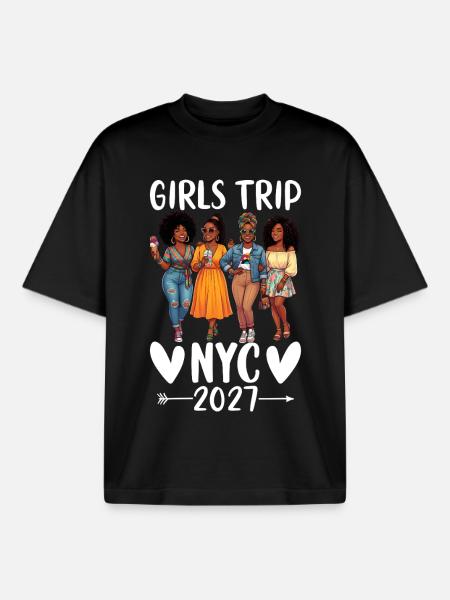 NYC Girls Trip 2027 - Boxy Heavyweight Unisex Organic T-Shirt by Stanley/Stella - black