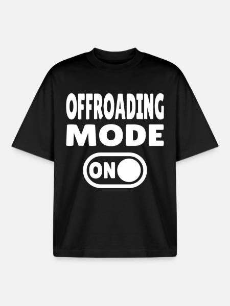 Offroading Mode ON – Off-Road Adventure - Boxy Heavyweight Unisex Organic T-Shirt by Stanley/Stella - black