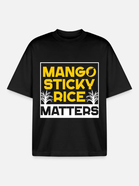 Mango Sticky Rice - Boxy Heavyweight Unisex Organic T-Shirt by Stanley/Stella - black