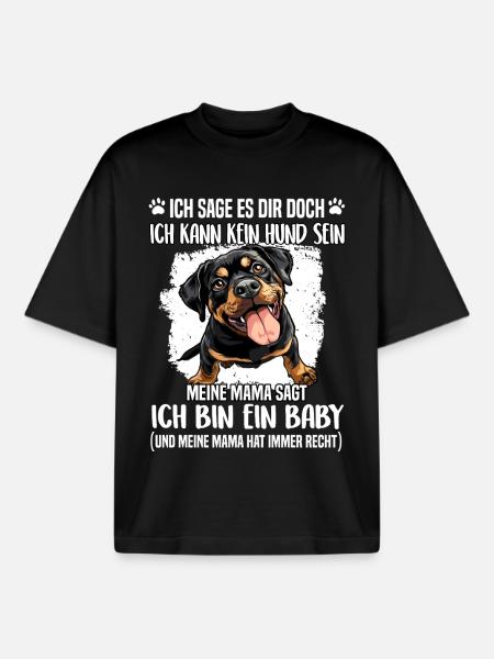 Rottweiler T Proprietario di cane Rottweiler Mamma - T-shirt unisex boxy pesante biologica di Stanley/Stella - nero