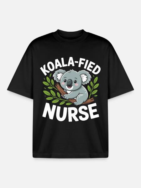 Koala nurse in the tree - Boxy Heavyweight Unisex Organic T-Shirt by Stanley/Stella - black