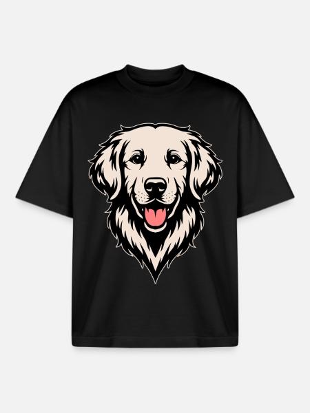Golden Retriever front farbig - Boxy Heavyweight Unisex Organic T-Shirt von Stanley/Stella - Schwarz