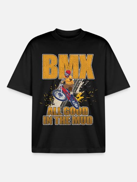 BMX All Good In The Mud - Boxy Heavyweight Unisex Organic T-Shirt by Stanley/Stella - black