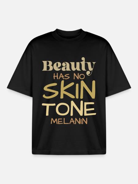 Beauty knows no skin tone - Boxy Heavyweight Unisex Organic T-Shirt by Stanley/Stella - black