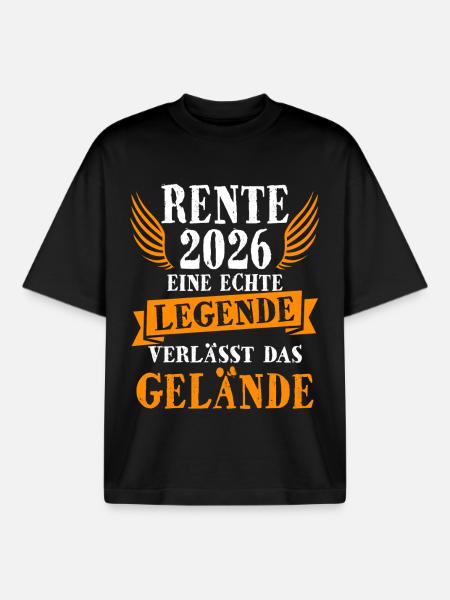 Rente 2026 Legende Rentner Rentnerin - Boxy Heavyweight Unisex Organic T-Shirt von Stanley/Stella - Schwarz