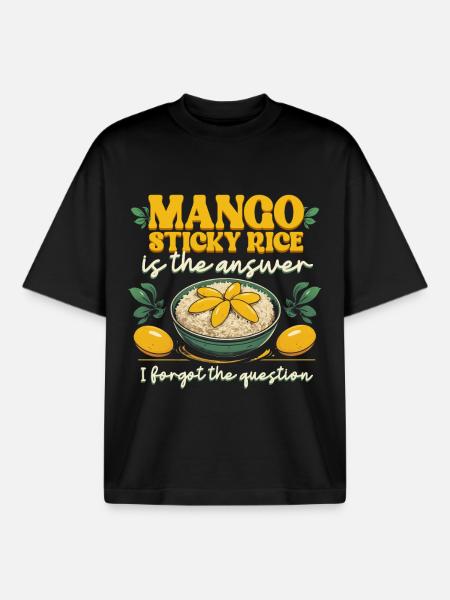 Mango Sticky Reis Is The Answer - Boxy Heavyweight Unisex Organic T-Shirt von Stanley/Stella - Schwarz