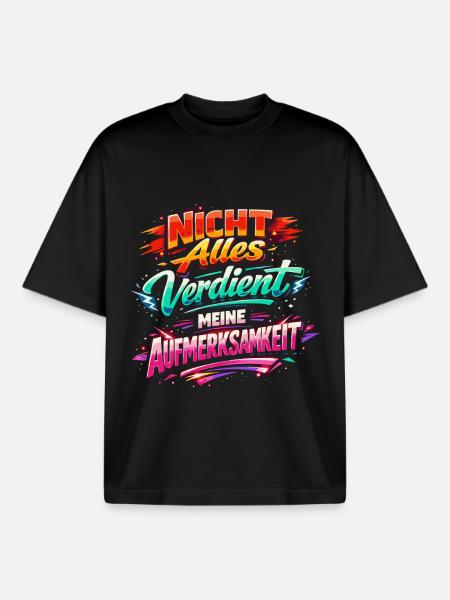 Aufmerksamkeit cooler Spruch - Boxy Heavyweight Unisex Organic T-Shirt von Stanley/Stella - Schwarz