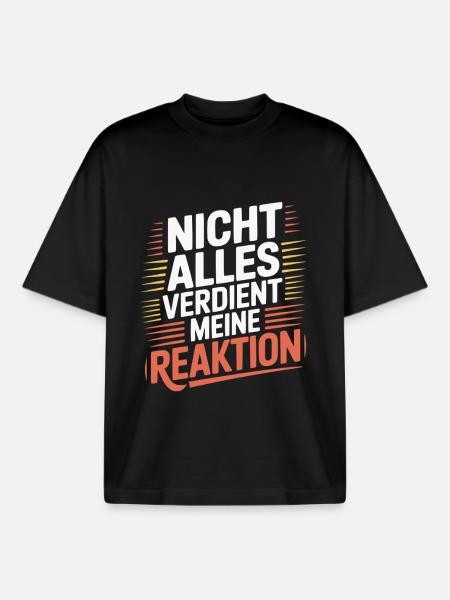 Egal Keine Reaktion - Boxy Heavyweight Unisex Organic T-Shirt von Stanley/Stella - Schwarz