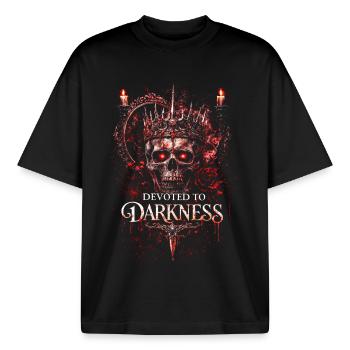 Dark Romance Booktok Devoted To Darkness - Boxy Heavyweight Unisex Organic T-Shirt von Stanley/Stella - Schwarz - Vorne - AI Model Male 185 light (185cm) & AI Model Female 172 dark (172cm)