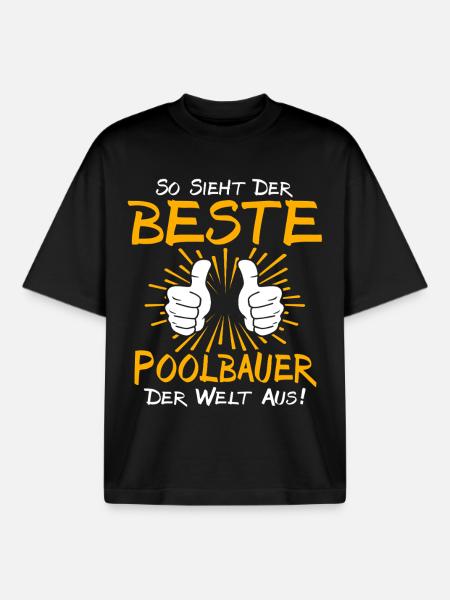 Pool Builder Gift Idea - Boxy Heavyweight Unisex Organic T-Shirt by Stanley/Stella - black